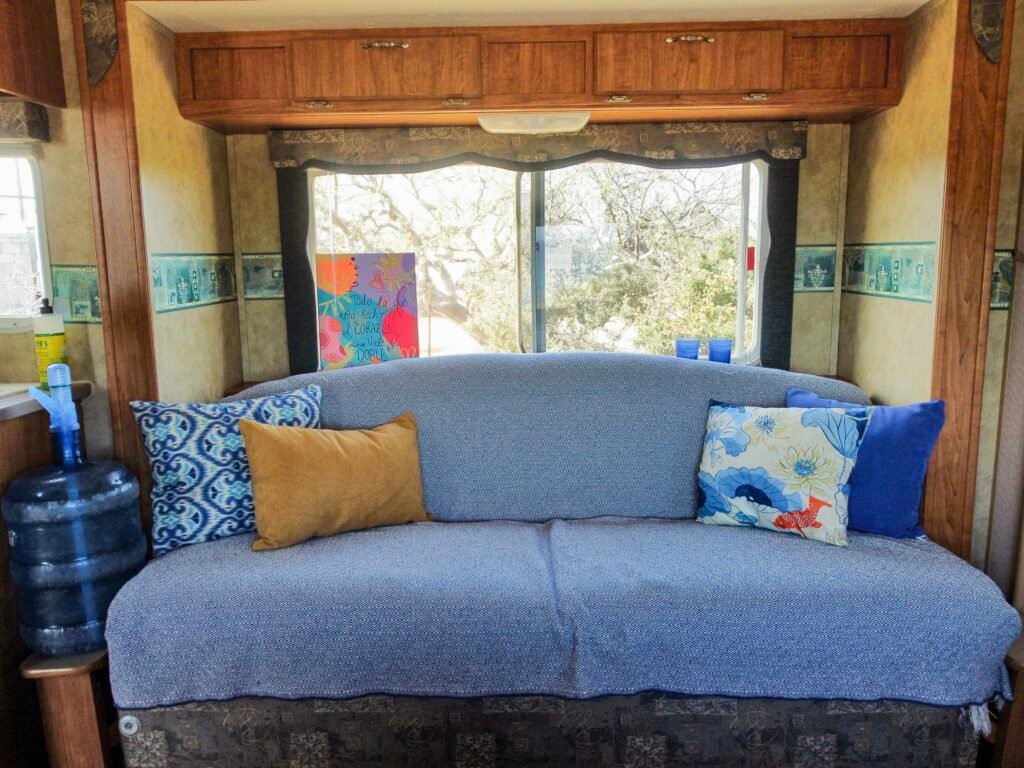 Sofa inside The Lookout