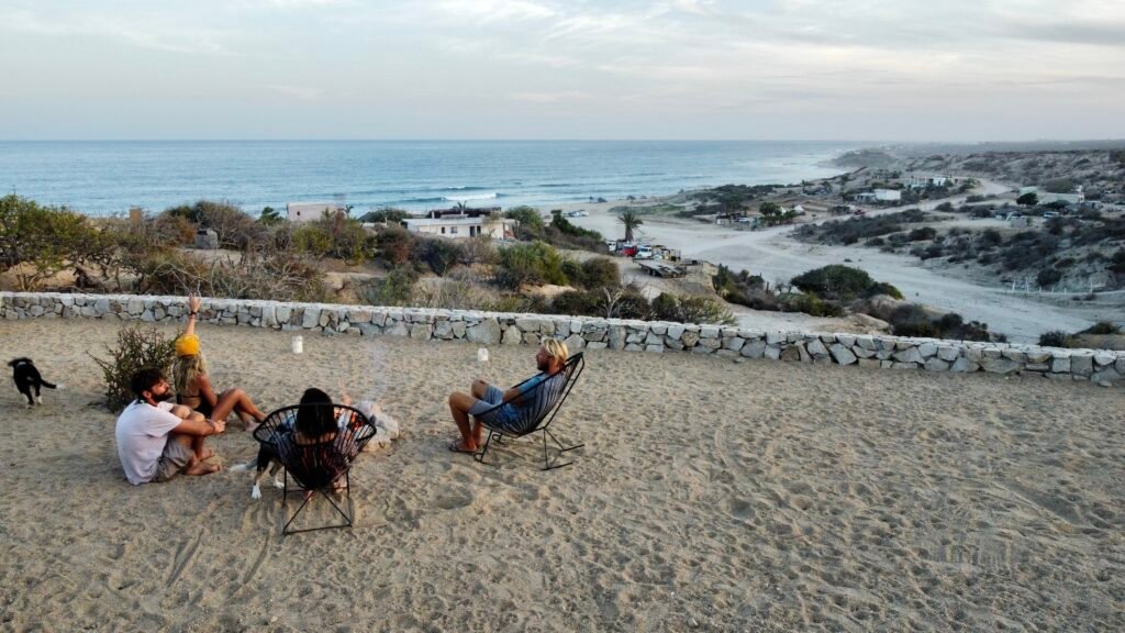 Campfire overlooking the Sea of Cortez