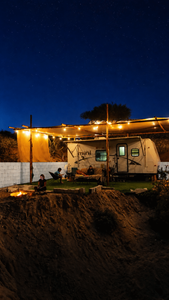 The Hideout at night