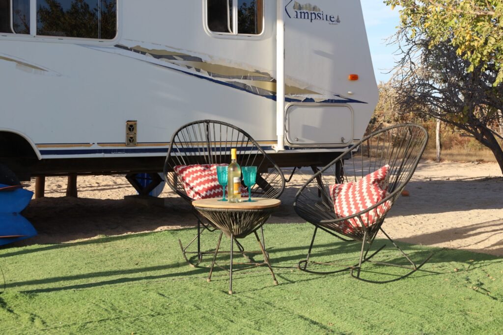 The Lookout trailer and its porch